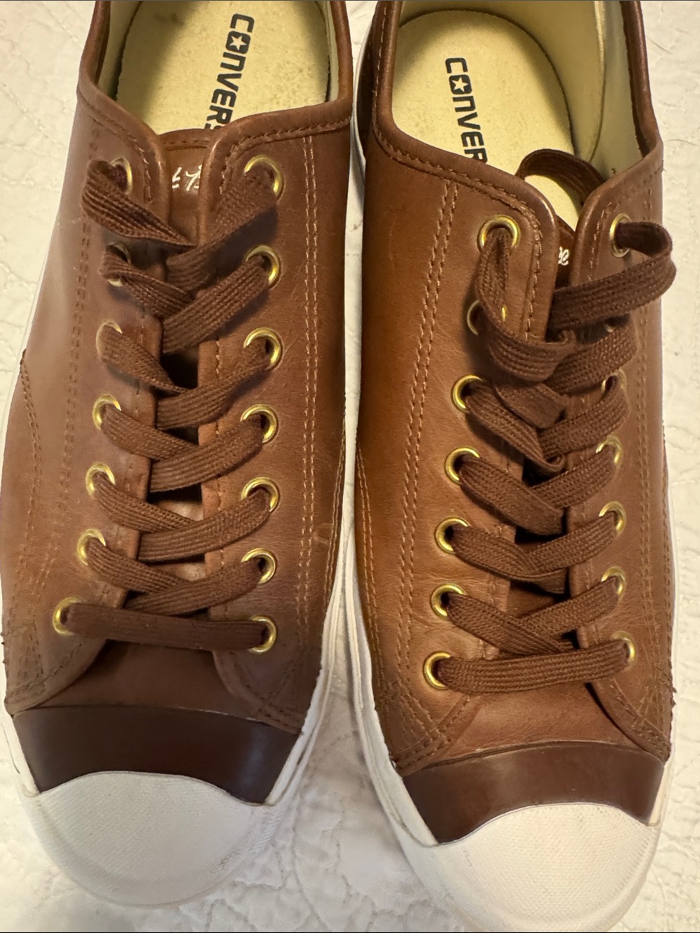Converse Jack Purcell Brown Leather Sneakers - Picture 9 of 9